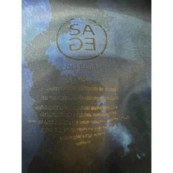 Sage Collective Blue Tie Dye Clouds Athletic Fitness Workout Leggings Size M - Picture 4 of 4